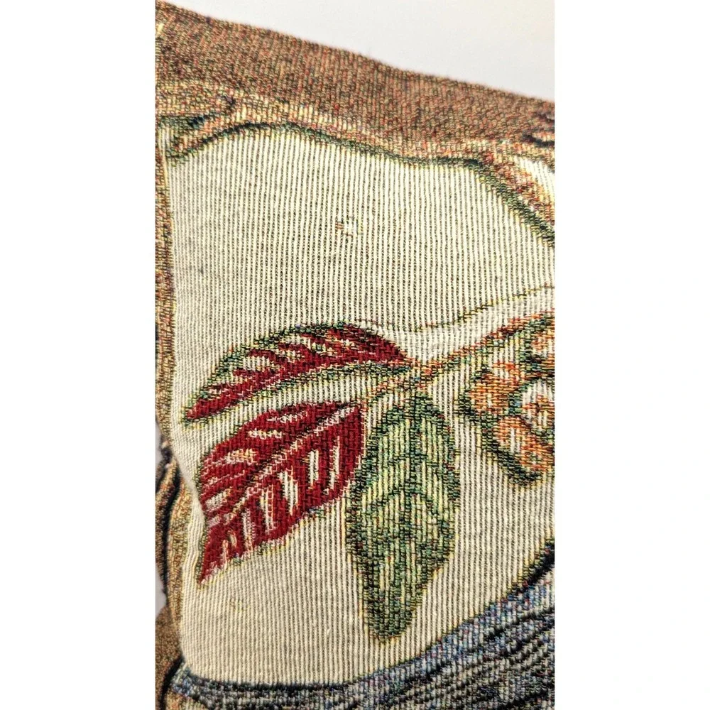 Chickadee Bird Tapestry Throw Pillow Woodland Nature Decorative Accent Cushion